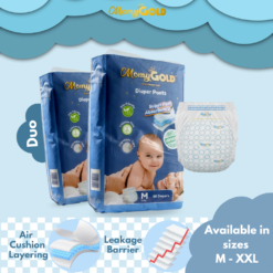 Momy Gold Signature Jumbo Pants Baby Pants - Bundle of 2 (M,L,XL,XXL)