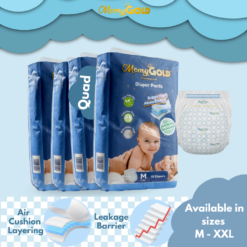 Momy Gold Signature Jumbo Pants Baby Diapers - Bundle of 4 (M,L,XL,XXL)