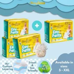 Buy 3 FREE 1 - Momy Gold Ezy New Born-XXL Pants Baby Diapers